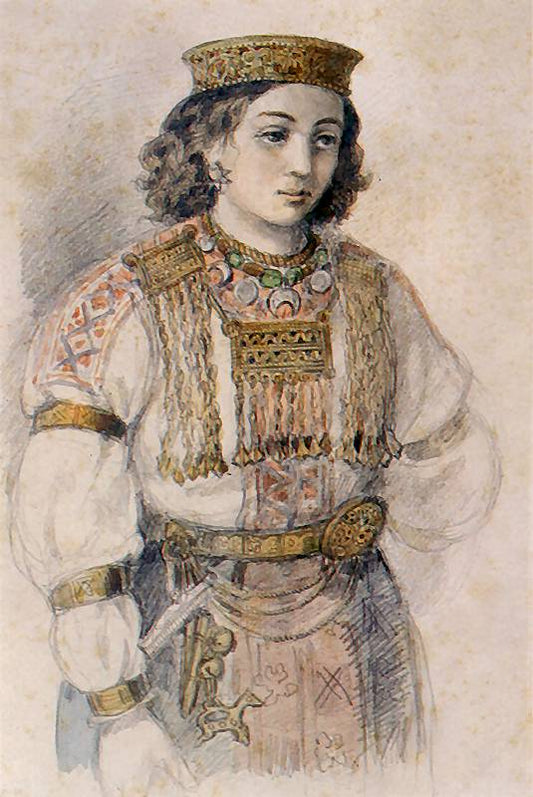 A Girl (study), vintage artwork by Hendryk Siemiradzki, 12x8" (A4) Poster