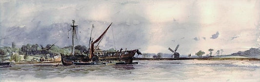 River Scene with a Hulk, vintage artwork by George Paul Chambers, Sr., A3 (16x12") Poster Print