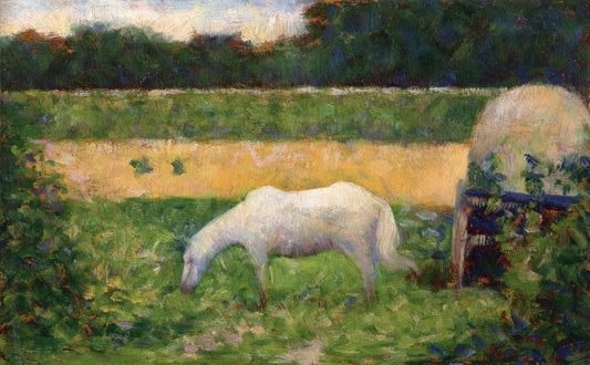 Landscape with Horse, vintage artwork by Georges Seurat, 12x8" (A4) Poster