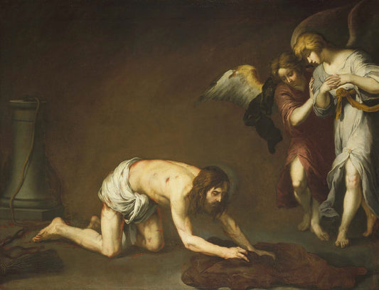 Christ after the Flagellation, vintage artwork by Bartolome Esteban Murillo, 12x8" (A4) Poster
