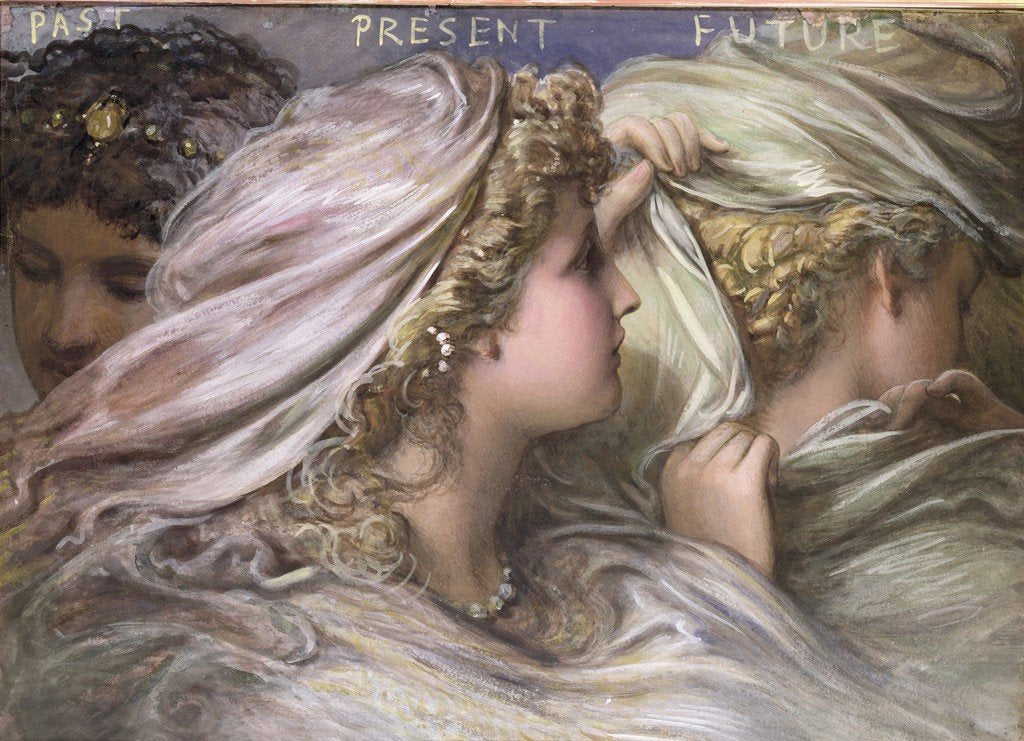 The Fates - Past, Present, Future, vintage artwork by Egron Sillif Lundgren, A3 (16x12") Poster Print