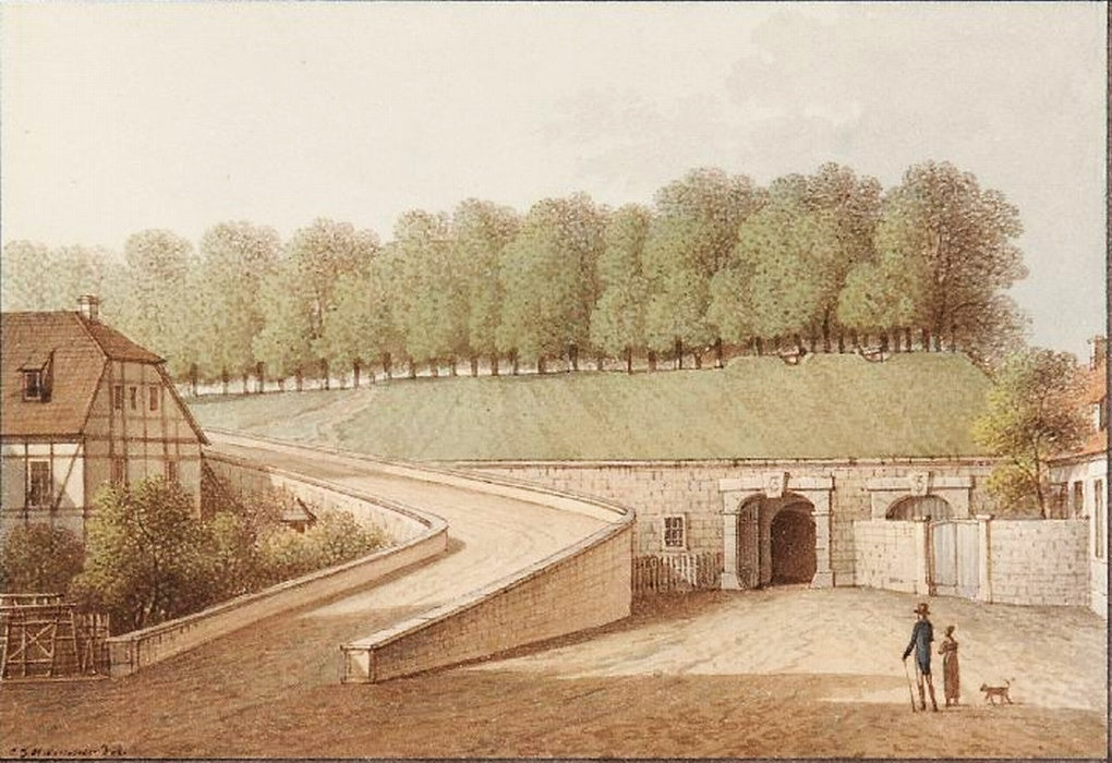 Dresden, Neustadt, vintage artwork by Christian Gottlob Hammer, 12x8" (A4) Poster