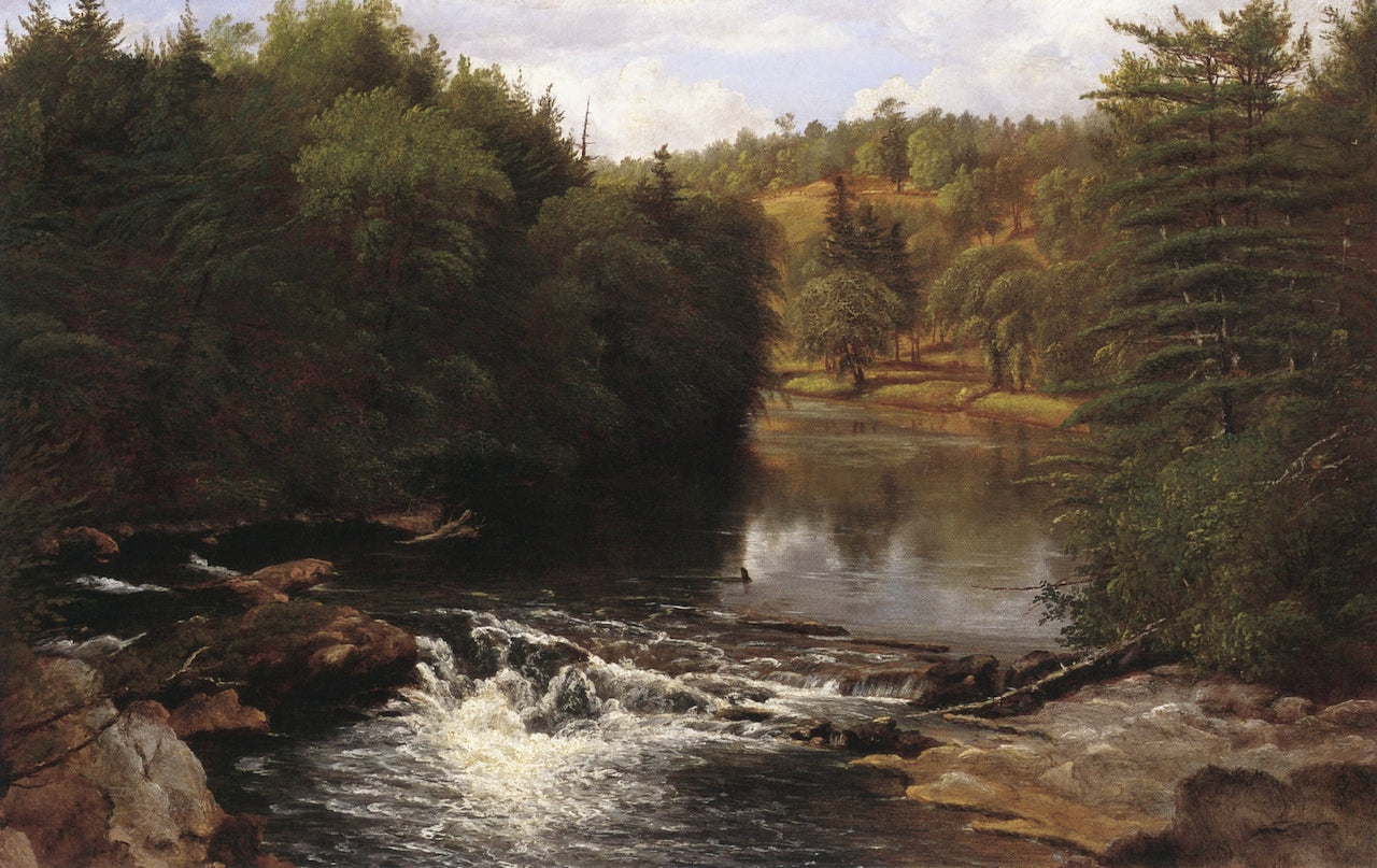 Pasage [sic] of the Otter Creek, Belden [sic] Falls, vintage artwork by Charles Louis Heyde, 12x8" (A4) Poster