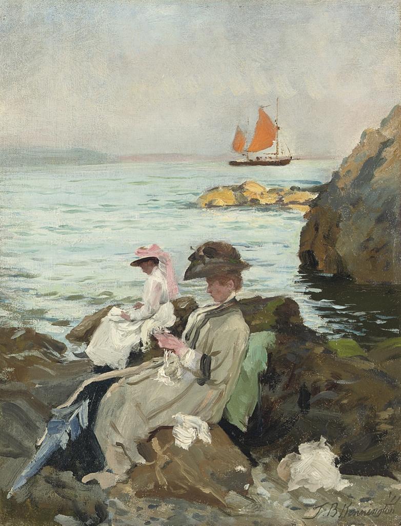 Amongst the Rocks, vintage artwork by Thomas Benjamin Kennington, 12x8" (A4) Poster