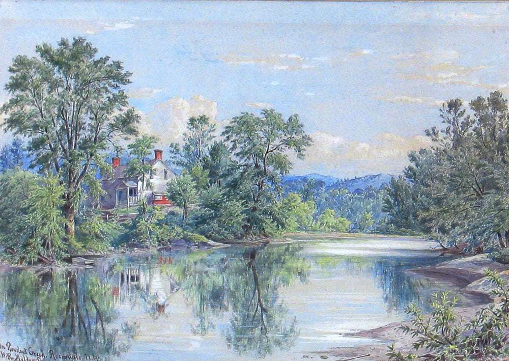 On Rondout Creek, Rosendale, NY, vintage artwork by William Rickarby  Miller, A3 (16x12") Poster Print