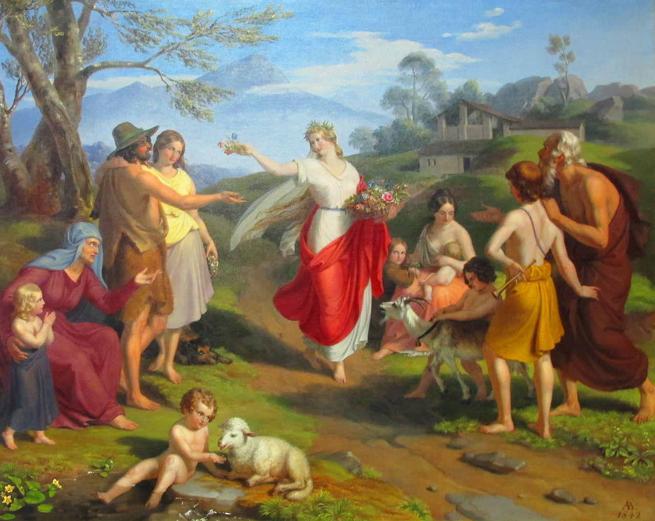 Allegory of Spring, vintage artwork by Alexander Bruckmann, A3 (16x12") Poster Print