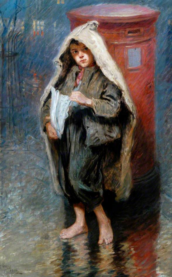The Post Box, vintage artwork by Ralph Hedley, 12x8" (A4) Poster