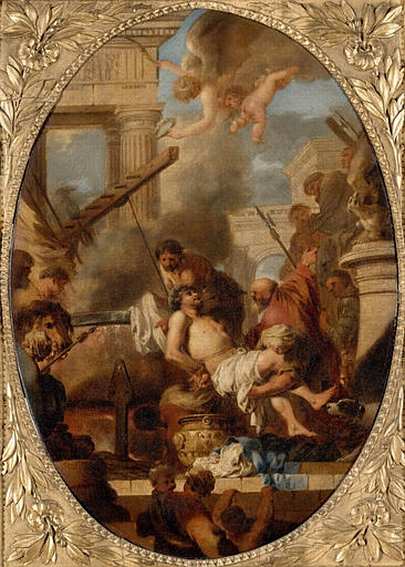 Saint John the Martyr, vintage artwork by Sebastien Bourdon, 12x8" (A4) Poster