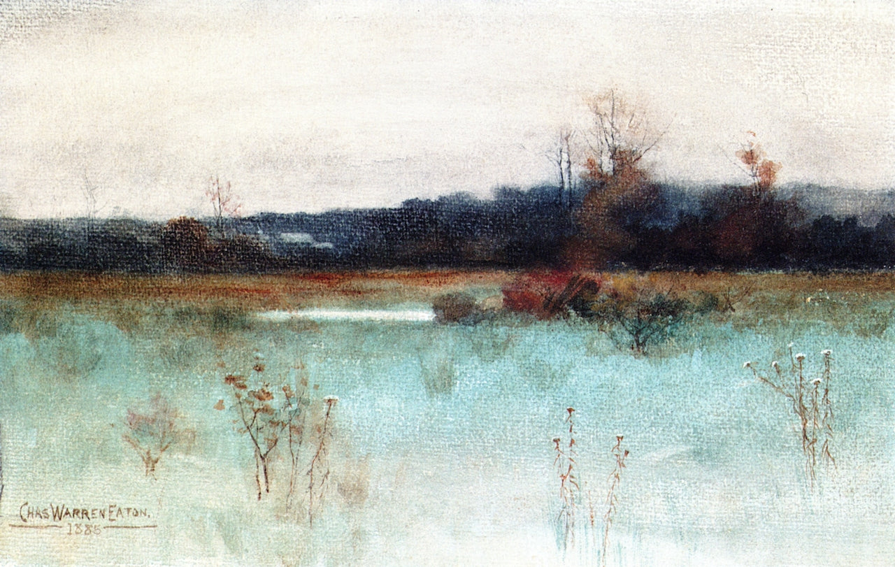 Field with Queen Anne's Lace, vintage artwork by Charles Warren Eaton, 12x8" (A4) Poster