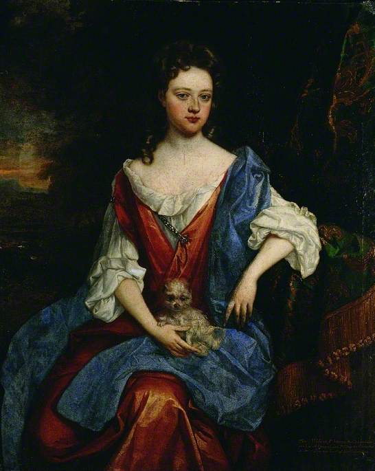 Mary, Lady Barrington Bourchier (d.1700), vintage artwork by Attributed to Willem Wissing, 12x8" (A4) Poster