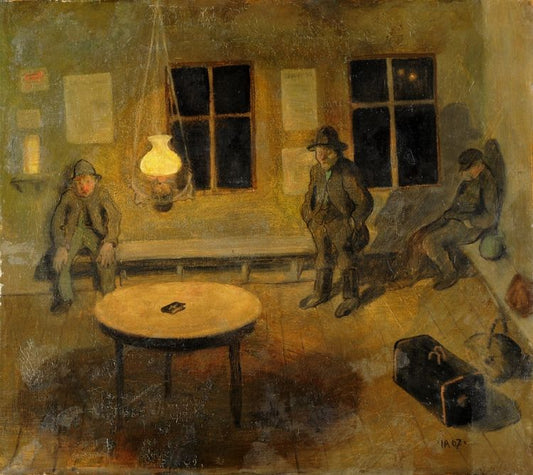 In the Waiting Room, vintage artwork by Ivar Arosenius, 12x8" (A4) Poster