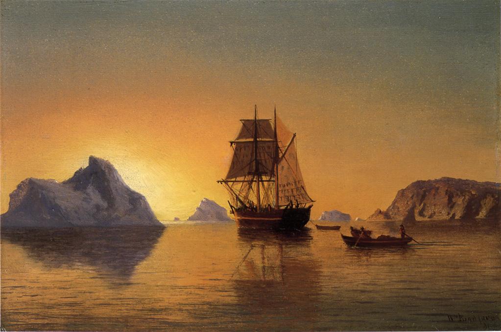 An Arctic Scene, vintage artwork by William Bradford, 12x8" (A4) Poster