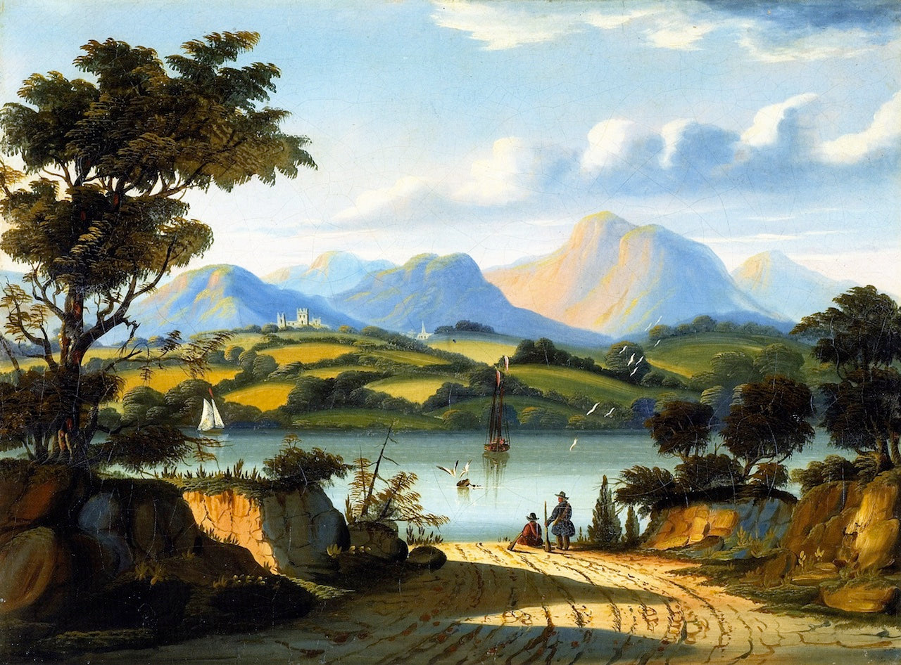Landscape with a Road Leading to Water, vintage artwork by Thomas Chambers, A3 (16x12") Poster Print