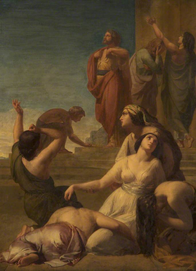 Ye daughters of Israel weep over Saul, vintage artwork by Henry Le Jeune, A3 (16x12") Poster Print