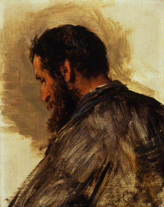 Sketch of a Man's Head, vintage artwork by James Clarke Hook, R.A., A3 (16x12") Poster Print