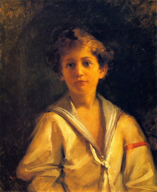 Portrait of Joseph M. Bransten as a Child, vintage artwork by Mary Curtis Richardson, 12x8" (A4) Poster