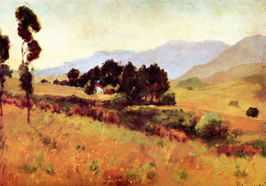 Malibu Hills, Santa Monica, vintage artwork by Frank Coburn, 12x8" (A4) Poster
