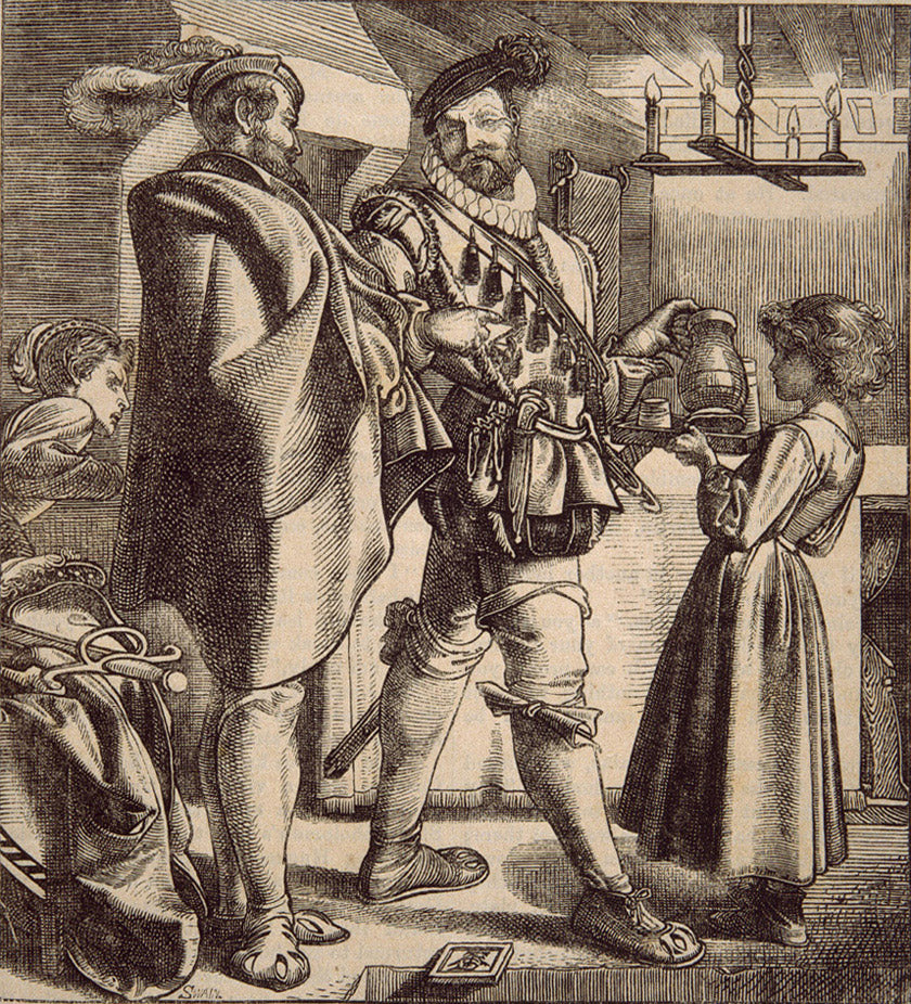 Jacques de Caumont, vintage artwork by Anthony Frederick Sandys, 12x8" (A4) Poster