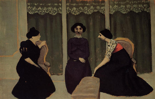 Gossip, vintage artwork by Felix Vallotton, 12x8" (A4) Poster