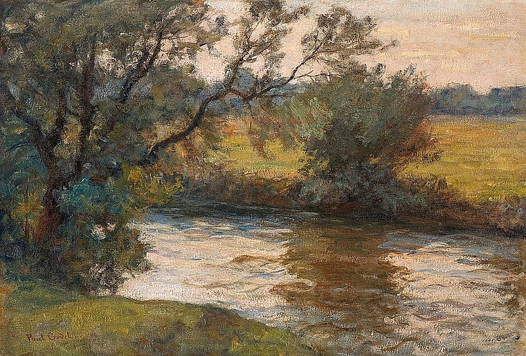 Summer Evening on the River by Paul Eduard Crodel,A3(16x12")Poster
