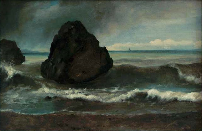 View of the Sea at Salerno, vintage artwork by Achille-Etna Michallon, A3 (16x12") Poster Print