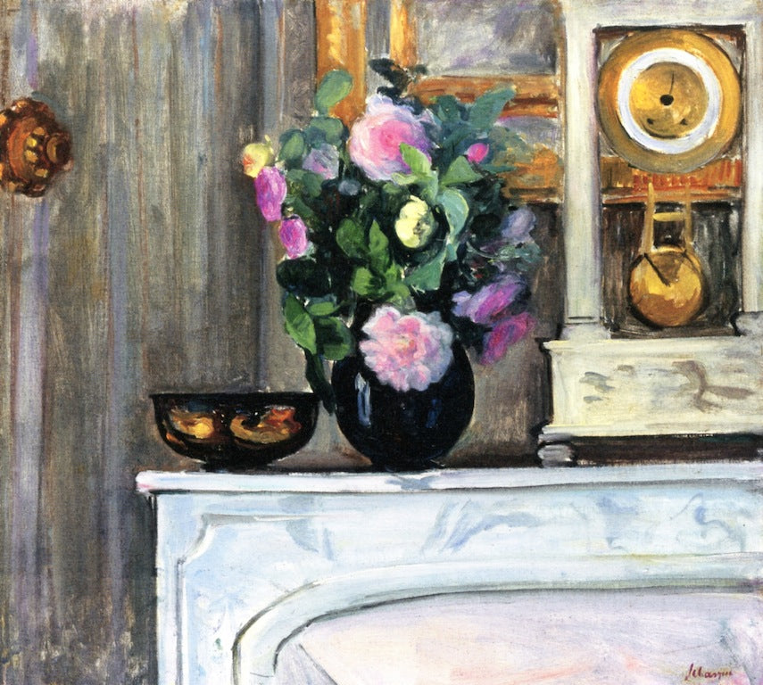 Bouquet of Flowers on a Mantlepiece by Henri Lebasque,A3(16x12")Poster