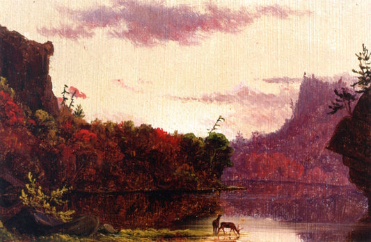 Twilight Lake, vintage artwork by Jervis McEntee, 12x8" (A4) Poster