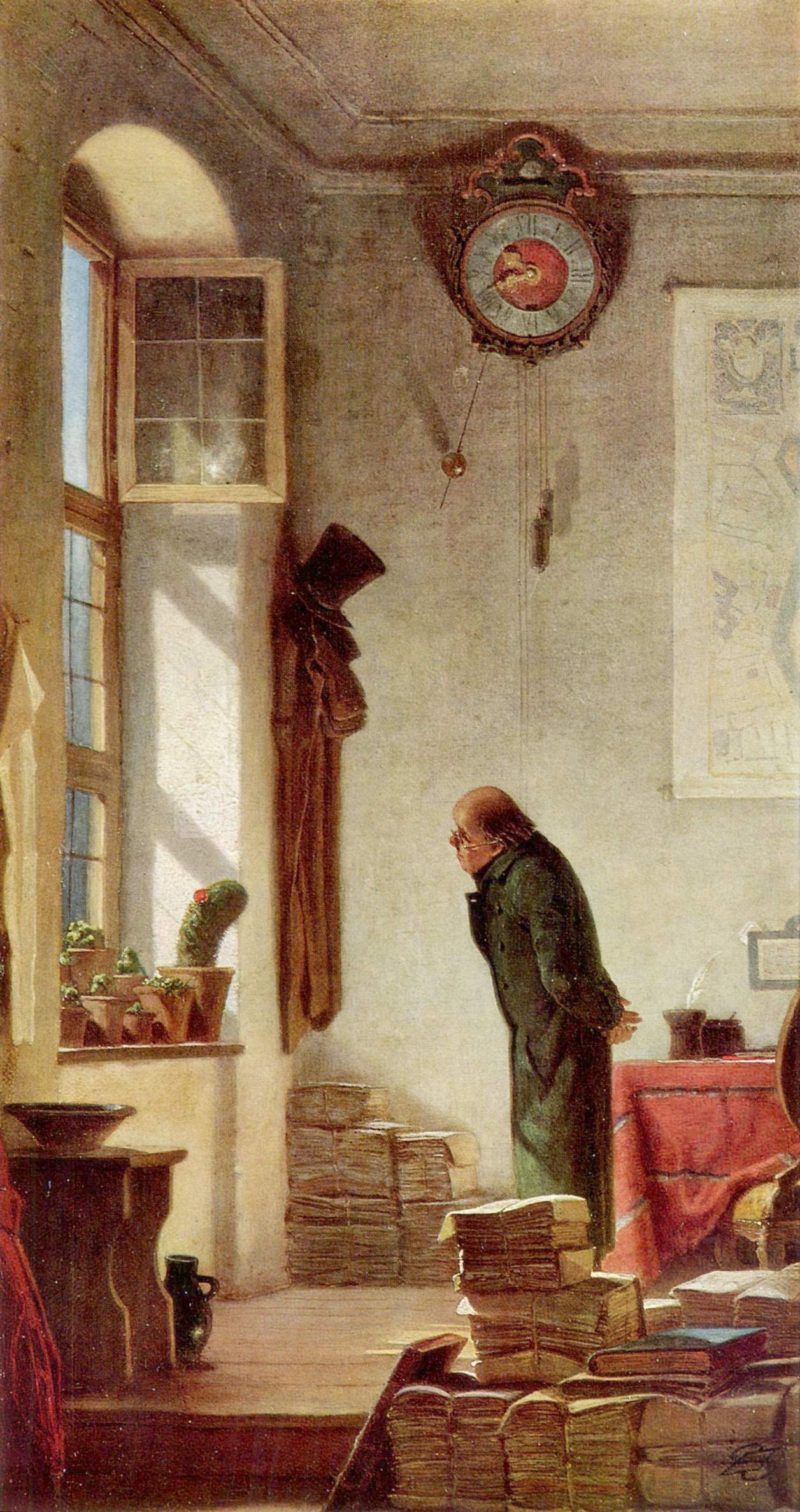 The Cactus Lover, vintage artwork by Carl Spitzweg, A3 (16x12") Poster Print