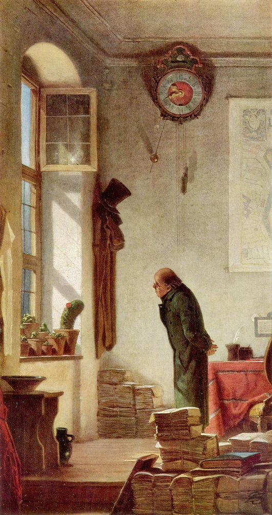 The Cactus Lover, vintage artwork by Carl Spitzweg, A3 (16x12") Poster Print