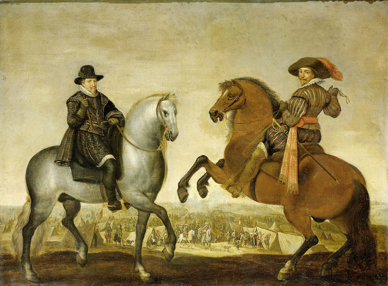 Prinсe Maurice and Prince Frederik Hendrik, vintage artwork by Pauwels van Hillegaert, 12x8" (A4) Poster