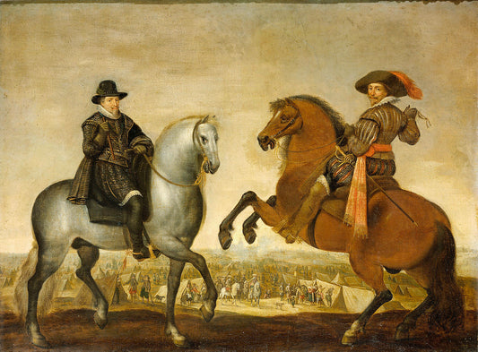 Prinсe Maurice and Prince Frederik Hendrik, vintage artwork by Pauwels van Hillegaert, 12x8" (A4) Poster