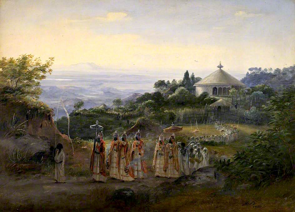 A Procession of Priests in Rich Robes, 1842, vintage artwork by Johann Martin Bernatz, A3 (16x12") Poster Print