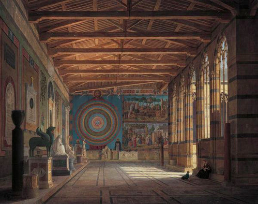 The Camposanto in Pisa, vintage artwork by Leo von Klenze, 12x8" (A4) Poster