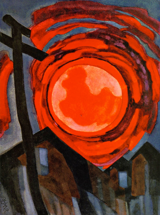 Eye of Fate, vintage artwork by Oscar Bluemner, 12x8" (A4) Poster