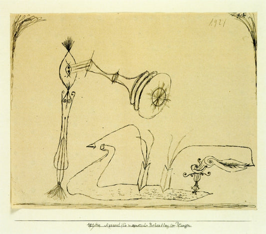 Apparatus for the Magnetic Treatment of Plants, vintage artwork by Paul Klee, 12x8" (A4) Poster