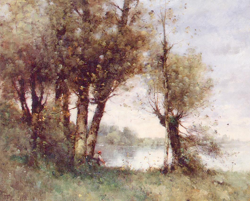 The Banks of the Vienne, vintage artwork by Paul-Desire Trouillebert, 12x8" (A4) Poster