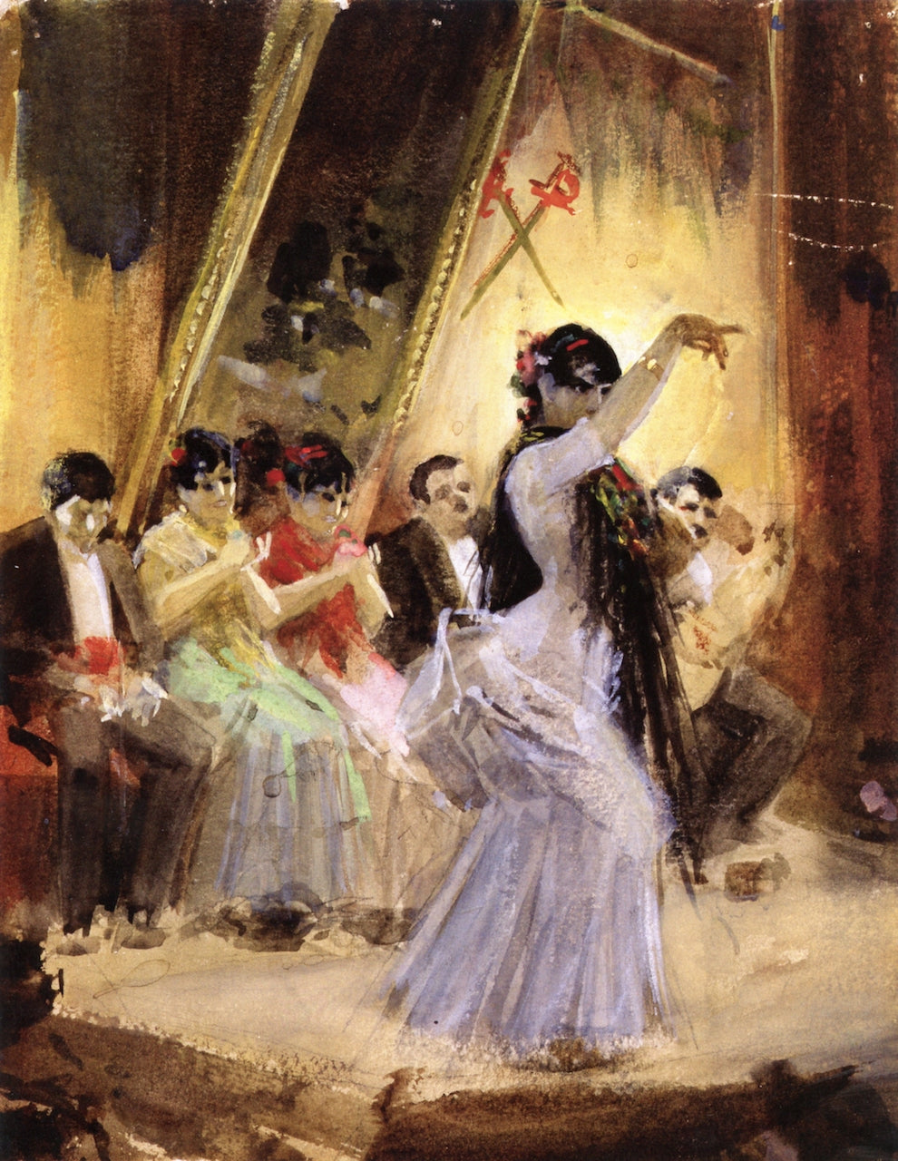 Cafe Cantante in Madrid by Anders Zorn,A3(16x12")Poster