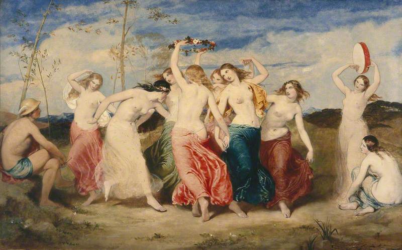 Mercury Instructing the Nymphs in Dancing, vintage artwork by Frederick Richard Pickersgill, A3 (16x12") Poster Print