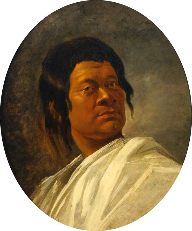Omai, a Polynesian, vintage artwork by Attributed to William Hodges, 12x8" (A4) Poster