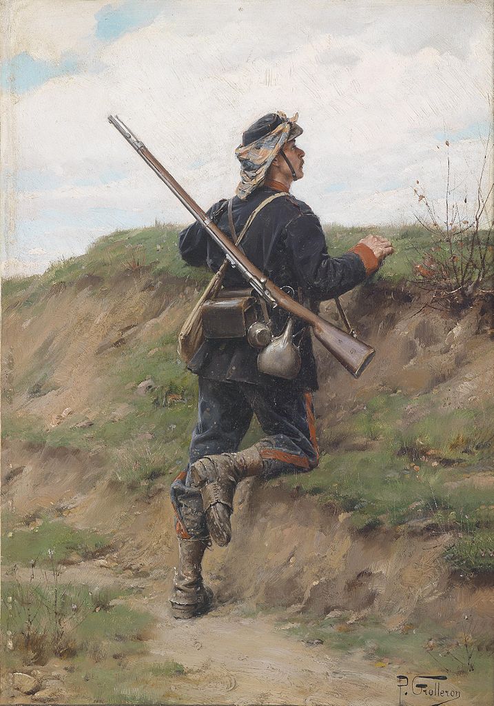 The Guard Post, vintage artwork by Paul-Louis-Narcisse Grolleron, 12x8" (A4) Poster