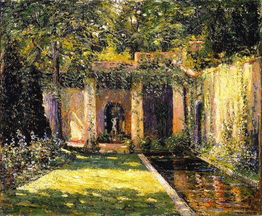 The Garden Umbrella, vintage artwork by Ernest Lawson, 12x8" (A4) Poster
