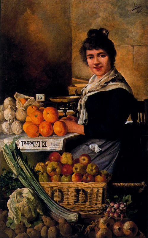 Mujer con Naranjas by Ignacio Díaz Olano,A3(16x12")Poster
