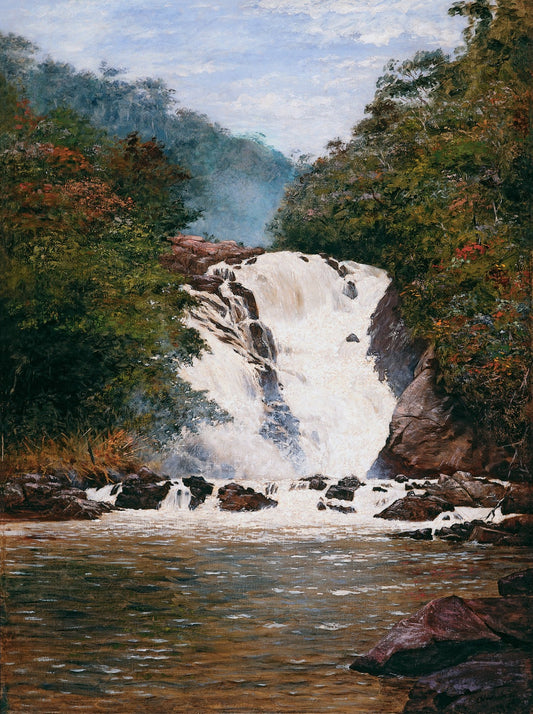 Votorantim Waterfall, vintage artwork by Jose Ferraz de Almeida Junior, 12x8" (A4) Poster