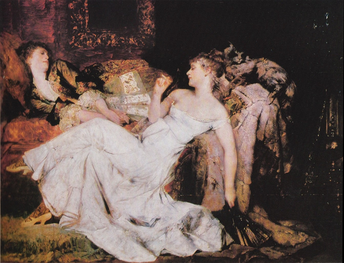 Marble Hearts, vintage artwork by Hans Makart, 12x8" (A4) Poster