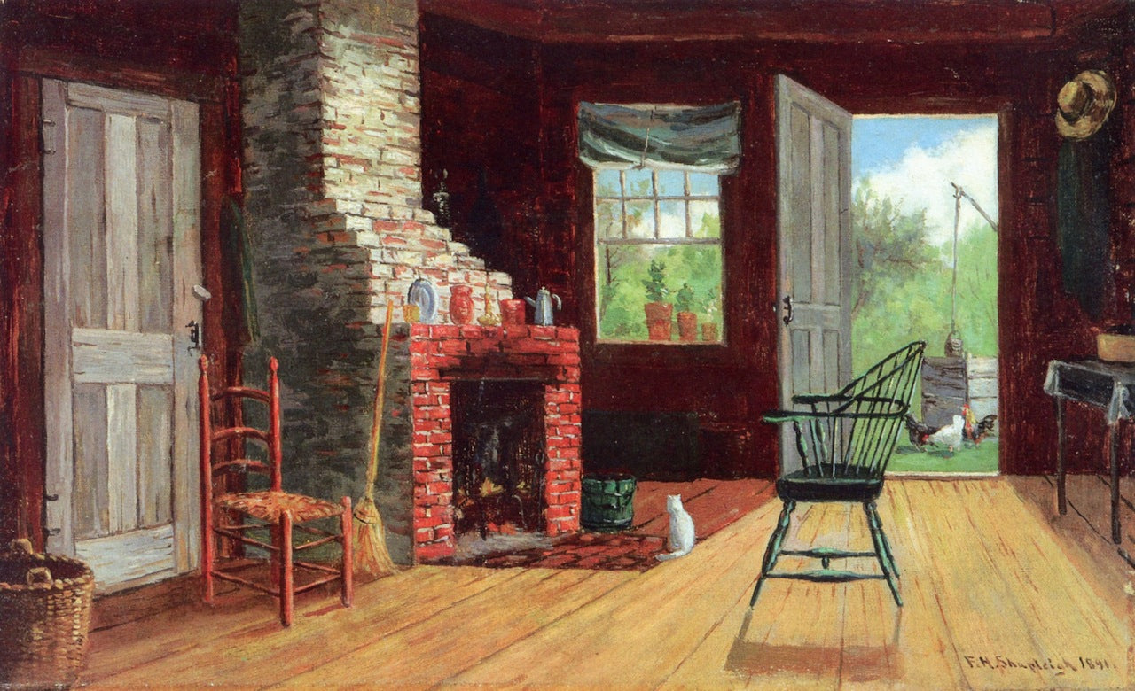Old Kitchen in Barlett, NH, vintage artwork by Frank Henry Shapleigh, 12x8" (A4) Poster