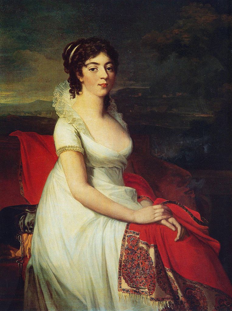 Portrait of Countess Elisabeth Shakhovskaya, vintage artwork by Jean Laurent Mosnier, 12x8" (A4) Poster