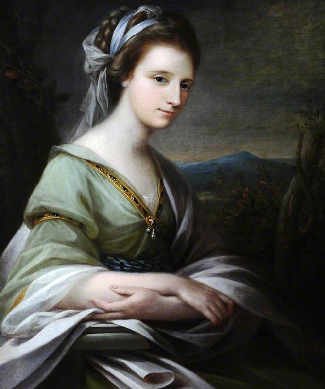 Lady Frances Greville, Lady Harpur, vintage artwork by Angelica Kauffmann, 12x8" (A4) Poster