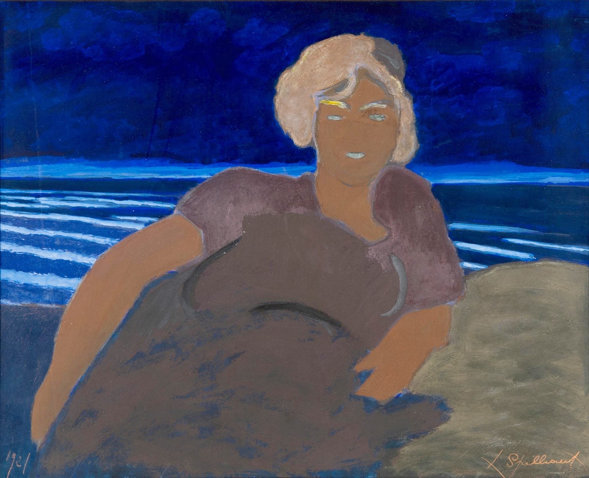 Woman at the Beach by Léon Spilliaert,16x12(A3) Poster