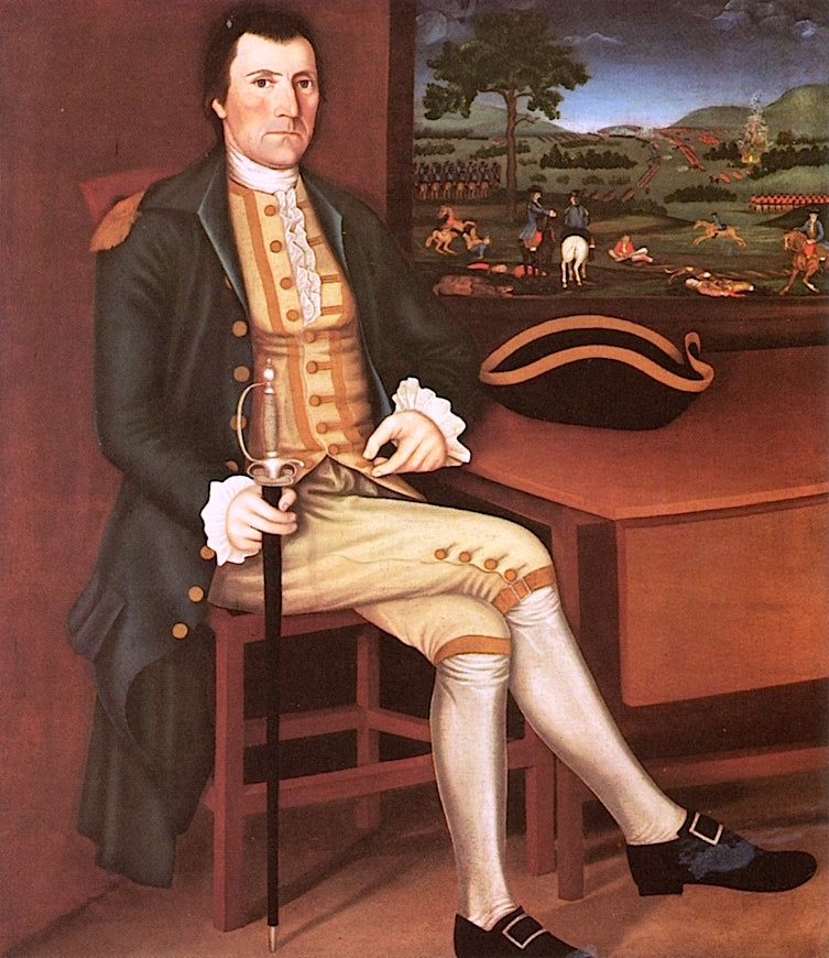 Captain Samuel Chandler, vintage artwork by Winthrop Chandler, 12x8" (A4) Poster