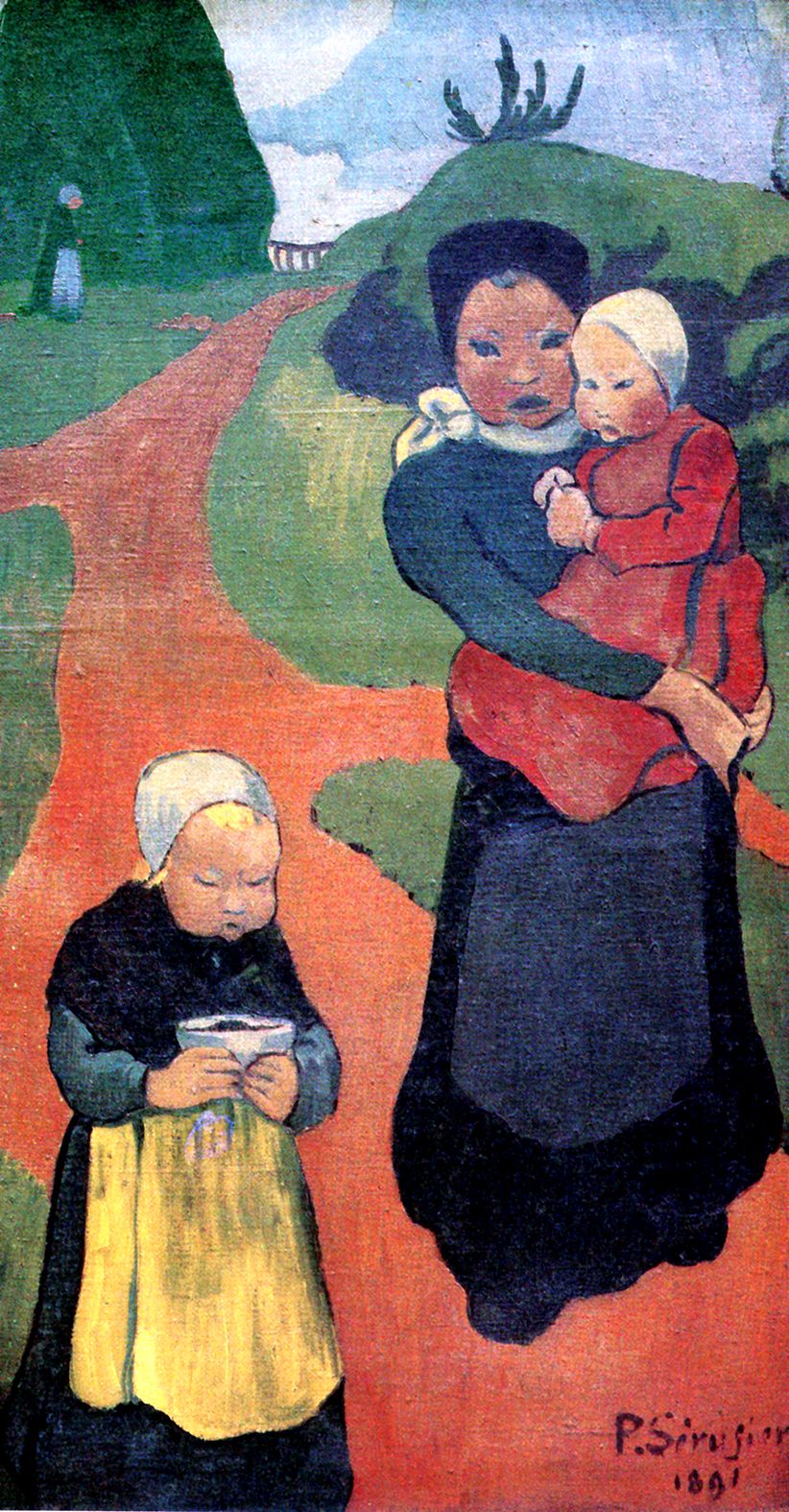 Jeune-Bretonne-aux-deux-enfants by Paul Serusier,A3(16x12")Poster
